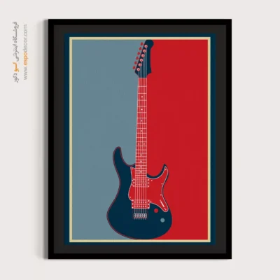 تابلو گیتار با کیفیت - نغمه‌های شبانه – تابلو موسیقی - اسپو دکور