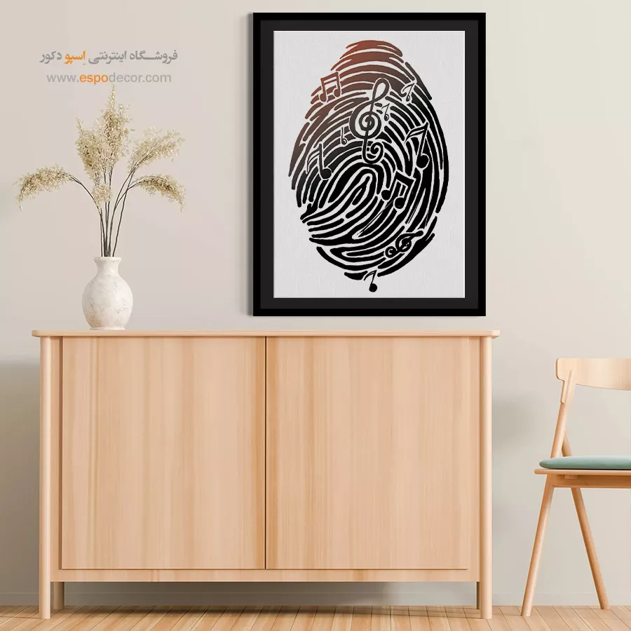 تابلو دیواری نت موسیقی لاکچری - موسیقیرویا – تابلو موسیقی - اسپو دکور