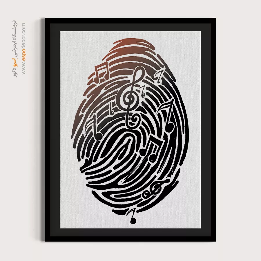 تابلو دیواری نت موسیقی لاکچری - موسیقیرویا – تابلو موسیقی - اسپو دکور