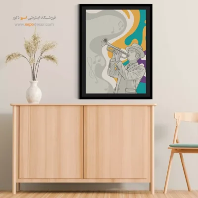 تابلو موزیک جاز مدرن - نوای باران – تابلو موسیقی - اسپو دکور