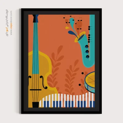تابلو هنری موزیک - نوای دلنواز – تابلو موسیقی - اسپو دکور