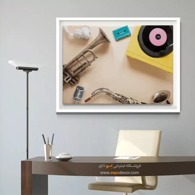 تابلو موزیک جاز دیواری - نوای زلال – تابلو موسیقی - اسپو دکور