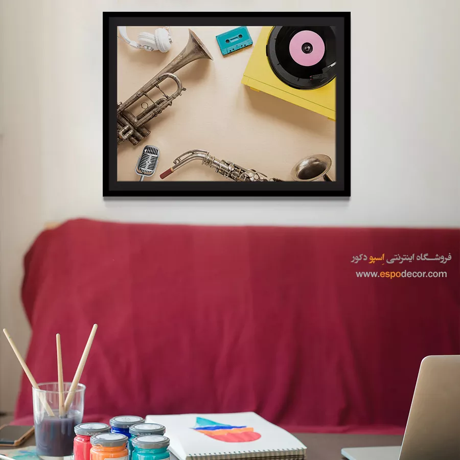 تابلو موزیک جاز دیواری - نوای زلال – تابلو موسیقی - اسپو دکور