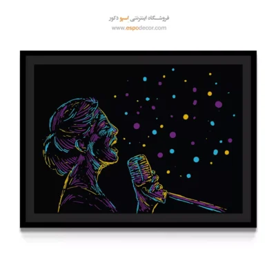 تابلو چهره خواننده مدرن - طنین بهار – تابلو موسیقی - اسپو دکور