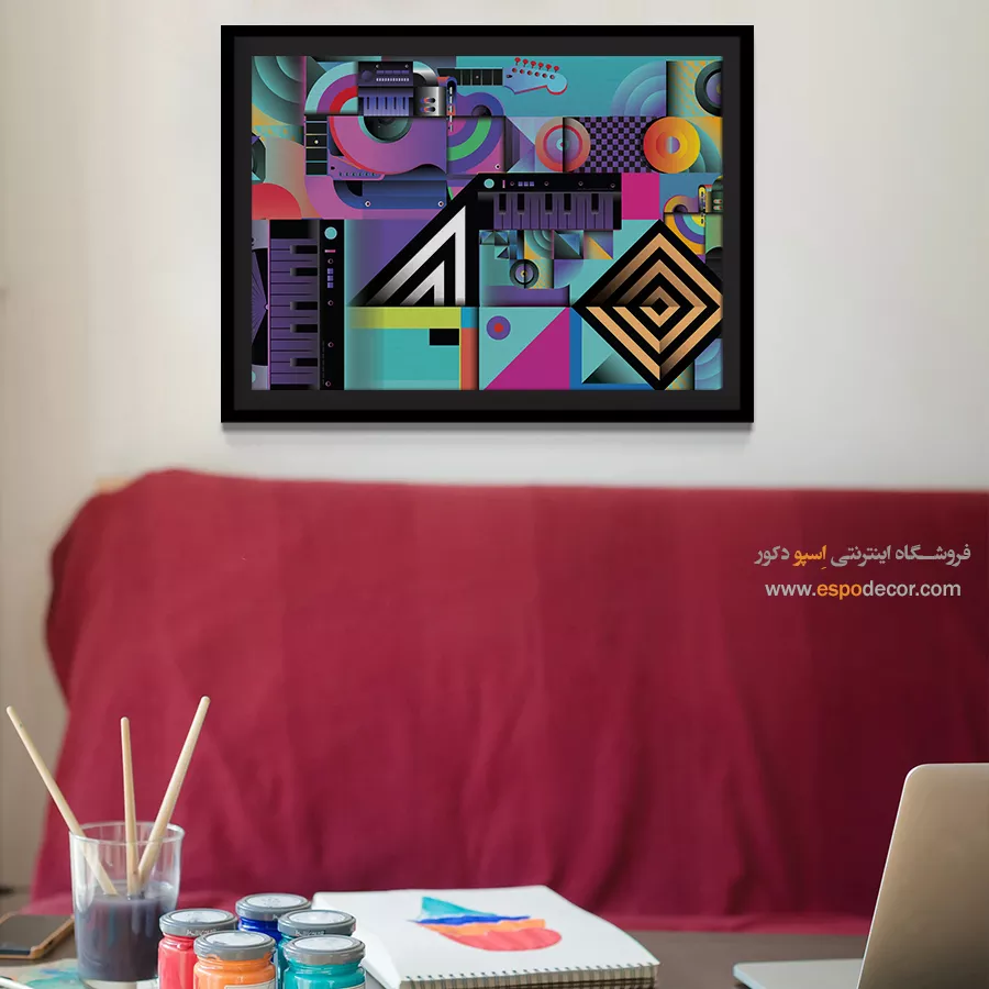 تابلو موسیقی مناسب اتاق نشیمن - نغمههای عاشقانه – تابلو موسیقی - اسپو دکور