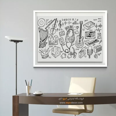 تابلو سازهای موسیقی - زمزمه‌ی خاطره – تابلو موسیقی - اسپو دکور