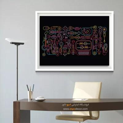 تابلو گرافیکی موسیقی - نغمه‌های بی‌کرانه – تابلو موسیقی - اسپو دکور