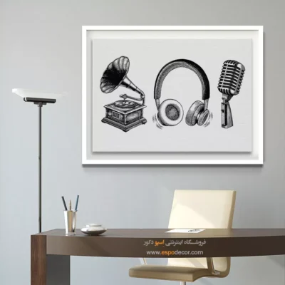 تابلو هنری موسیقیایی - موسیقی شب‌هنگام – تابلو موسیقی - اسپو دکور