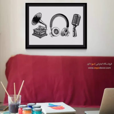 تابلو هنری موسیقیایی - موسیقی شب‌هنگام – تابلو موسیقی - اسپو دکور
