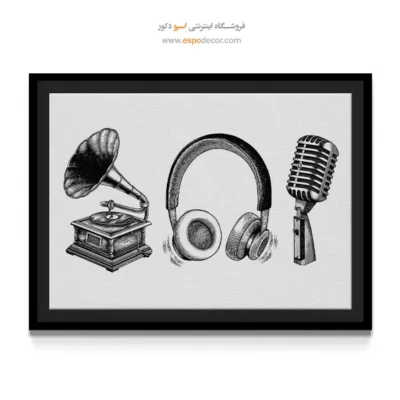 تابلو هنری موسیقیایی - موسیقی شب‌هنگام – تابلو موسیقی - اسپو دکور