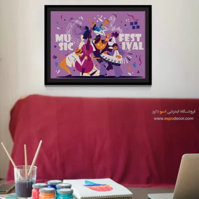 تابلو هنری اتاق موسیقی - ملودی‌های آرام‌بخش – تابلو موسیقی - اسپو دکور