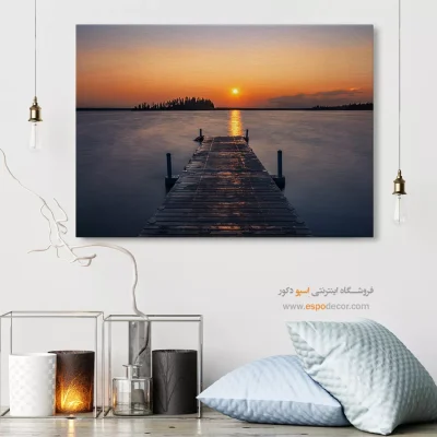خرید تابلو غروب خورشید - لالهرخ – تابلو طبیعت - اسپو دکور
