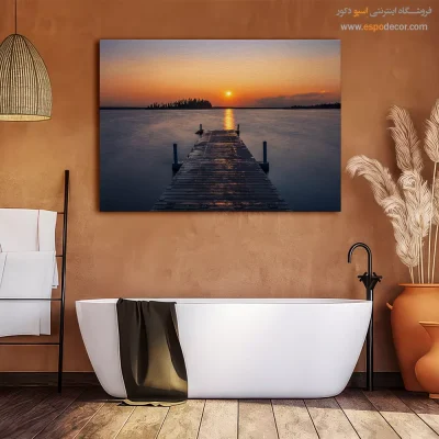 خرید تابلو غروب خورشید - لالهرخ – تابلو طبیعت - اسپو دکور