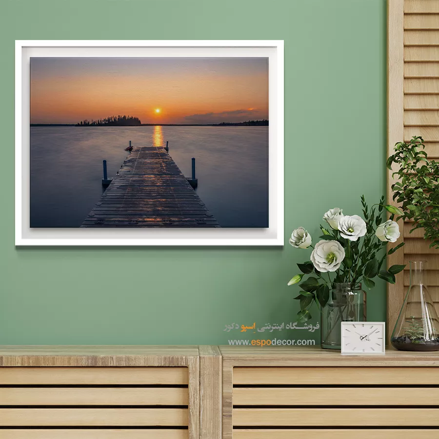 خرید تابلو غروب خورشید - لالهرخ – تابلو طبیعت - اسپو دکور