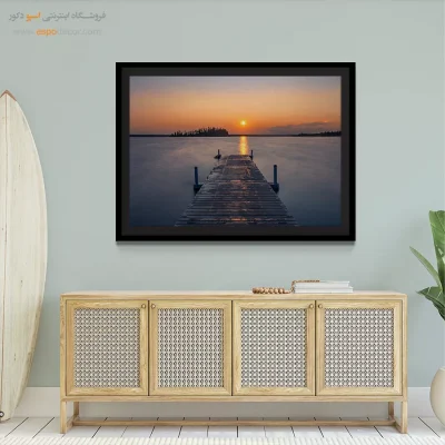 خرید تابلو غروب خورشید - لالهرخ – تابلو طبیعت - اسپو دکور