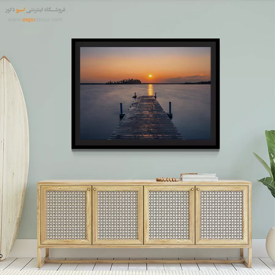 خرید تابلو غروب خورشید - لالهرخ – تابلو طبیعت - اسپو دکور