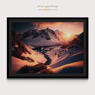 تابلو کوهستان برفی زیبا