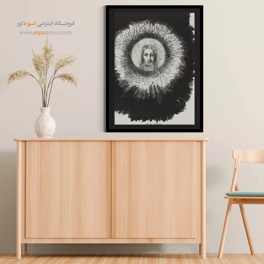 چهره مسیح در قرص خورشید درخشید – تابلو نقاشی اودیلون ردون - اسپو دکور