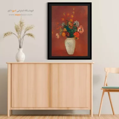 دسته گلی در گلدان چینی – تابلو نقاشی اودیلون ردون - اسپو دکور