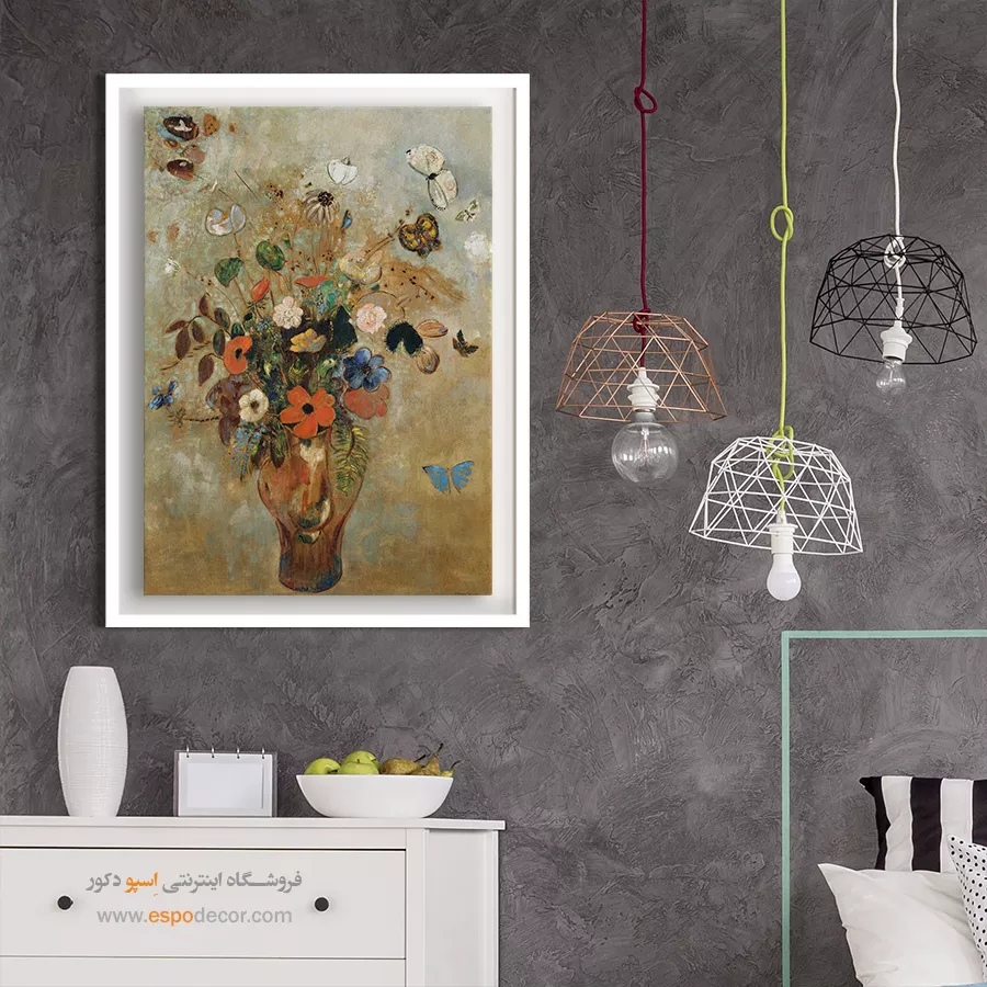 طبیعت بیجان با گلها – تابلو نقاشی اودیلون ردون - اسپو دکور