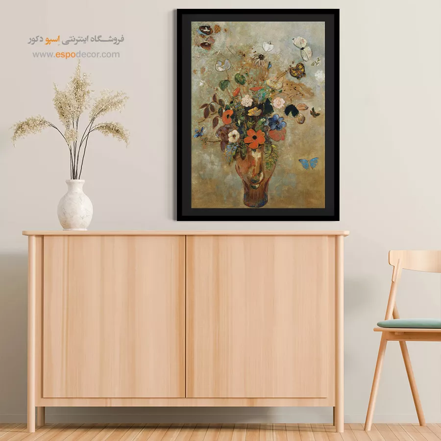 طبیعت بیجان با گلها – تابلو نقاشی اودیلون ردون - اسپو دکور