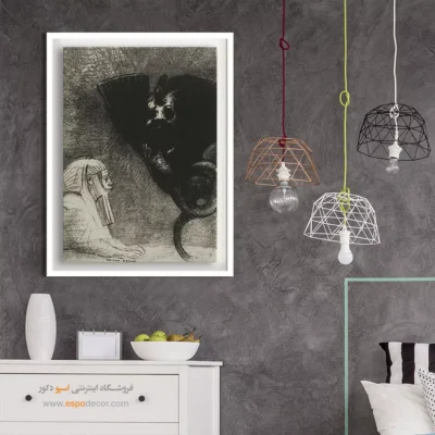 ابوالهول،نگاه من که هیچ چیز نمیتواند آن را منحرف کند – تابلو نقاشی اودیلون ردون - اسپو دکور