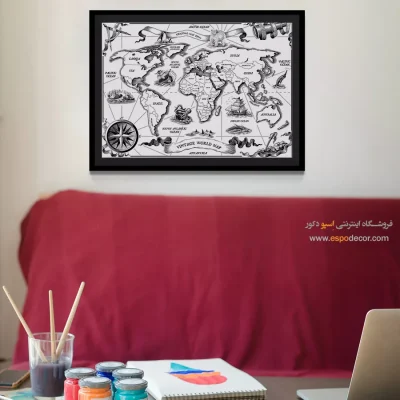 تابلو نقشه قدیمی - اسپو دکور