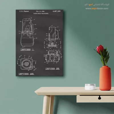 جریان نو مدرن – تابلو طرح اختراعات - قیمت تابلو مهندسی برای اتاق کار - اسپو دکور