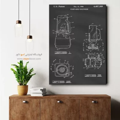 جریان نو مدرن – تابلو طرح اختراعات - قیمت تابلو مهندسی برای اتاق کار - اسپو دکور
