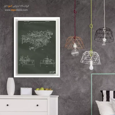 جهش ذهن کلاسیک – تابلو طرح اختراعات - سفارش تابلو اختراعات نوین برای اتاق خواب - اسپو دکور