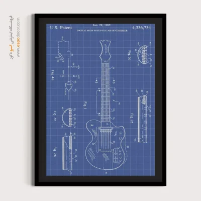 خلق نو کلاسیک – تابلو طرح اختراعات - خرید آنلاین تابلو اختراعات نوین برای اتاق خواب - اسپو دکور