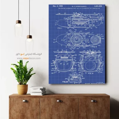 ذهن برتر خاص – تابلو طرح اختراعات - خرید تابلو بوم طراحی اختراع - اسپو دکور