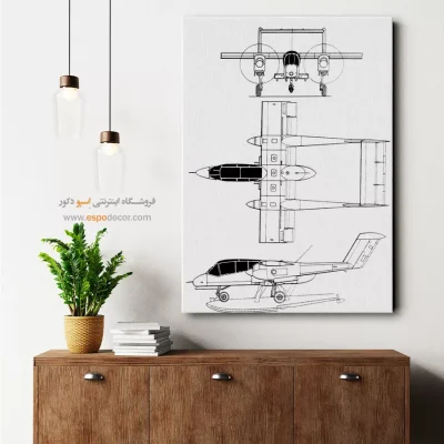 نبوغ پنهان نقره‌ای – تابلو طرح اختراعات - سفارش تابلو طراحی اختراع برای اتاق کار - اسپو دکور