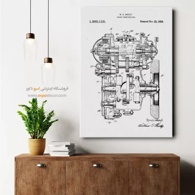 خلق نو نقره‌ای – تابلو طرح اختراعات - مرکز خرید تابلو اختراعات برای دیوار دفتر - اسپو دکور