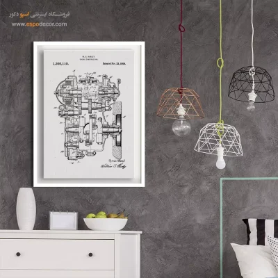 خلق نو نقره‌ای – تابلو طرح اختراعات - مرکز خرید تابلو اختراعات برای دیوار دفتر - اسپو دکور