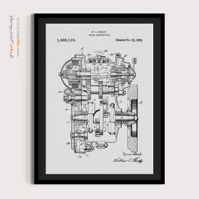 خلق نو نقره‌ای – تابلو طرح اختراعات - مرکز خرید تابلو اختراعات برای دیوار دفتر - اسپو دکور