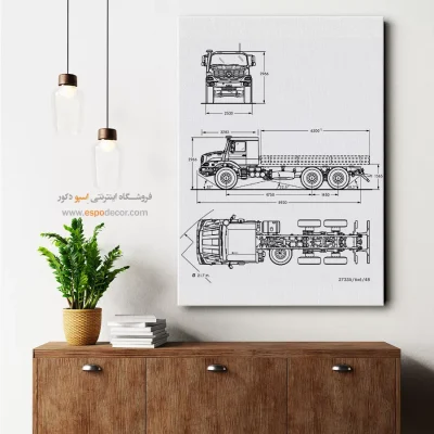 طرح آینده برنزی – تابلو طرح اختراعات - قیمت تابلو صنعتی برای هدیه تولد - اسپو دکور