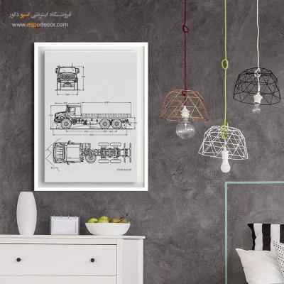 طرح آینده برنزی – تابلو طرح اختراعات - قیمت تابلو صنعتی برای هدیه تولد - اسپو دکور