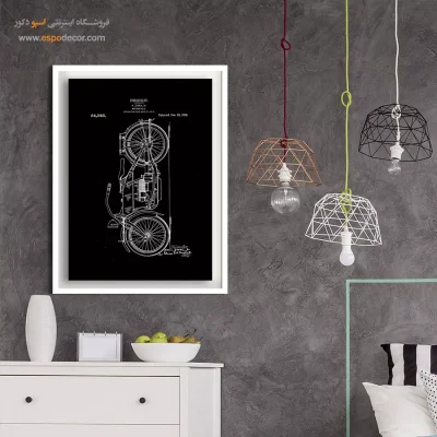خلق نو مدرن – تابلو طرح اختراعات - قیمت تابلو بوم اختراع برای دکوراسیون داخلی - اسپو دکور