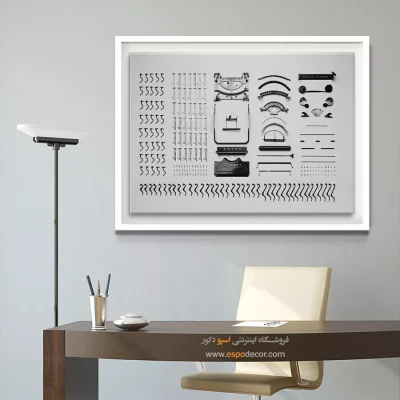 تپش خلاق – تابلو طرح اختراعات - قیمت تابلو مهندسی برای دیوار دفتر - اسپو دکور