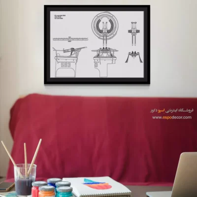 سفارش تابلو طراحی اختراع برای هدیه تولد - مدار فکر مدرن – تابلو طرح اختراعات - اسپو دکور