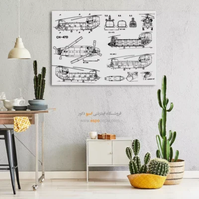 خرید آنلاین تابلو مهندسی برای دیوار اتاق - بینش نو نوین – تابلو طرح اختراعات - اسپو دکور