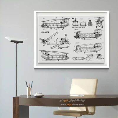 خرید آنلاین تابلو مهندسی برای دیوار اتاق - بینش نو نوین – تابلو طرح اختراعات - اسپو دکور