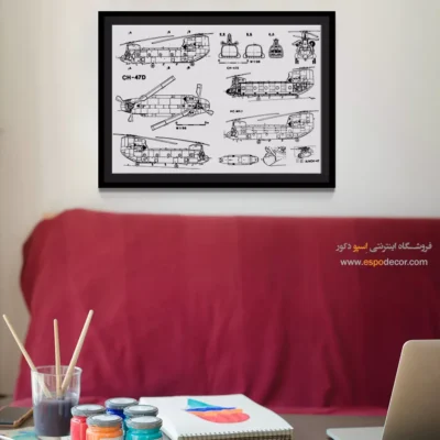 خرید آنلاین تابلو مهندسی برای دیوار اتاق - بینش نو نوین – تابلو طرح اختراعات - اسپو دکور