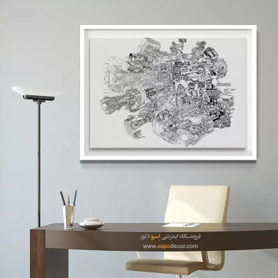 چشم‌انداز نو – تابلو طرح اختراعات - خرید تابلو نقشه اختراعات - اسپو دکور