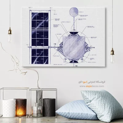 رویای نو متفاوت – تابلو طرح اختراعات - سفارش تابلو اختراعات فنی برای اتاق خواب - اسپو دکور