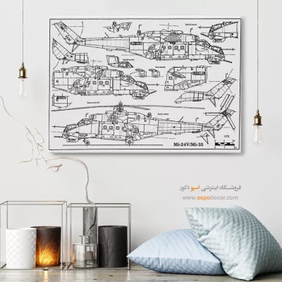 ایده ناب خاص – تابلو طرح اختراعات - قیمت تابلو صنعتی برای اتاق خواب - اسپو دکور