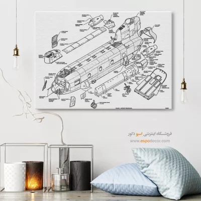 طرح آینده خاص – تابلو طرح اختراعات - سفارش تابلو مهندسی برای هدیه تولد - اسپو دکور