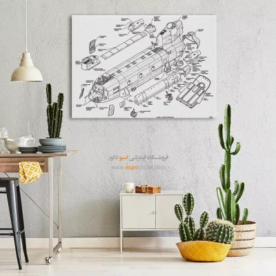 طرح آینده خاص – تابلو طرح اختراعات - سفارش تابلو مهندسی برای هدیه تولد - اسپو دکور