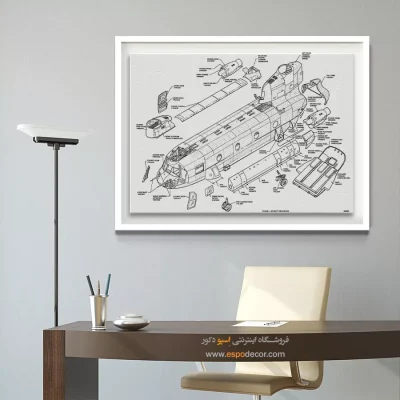 طرح آینده خاص – تابلو طرح اختراعات - سفارش تابلو مهندسی برای هدیه تولد - اسپو دکور